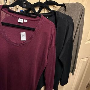 Set of 3 Gap long sleeve shirt. One brand new with tags and 2 gently used